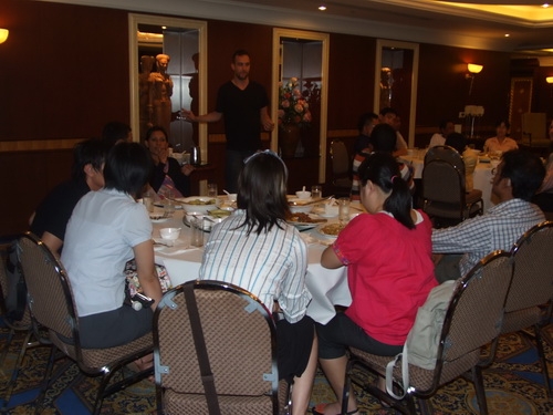 Christopher Lytle stands while giving instructions to the participants. 