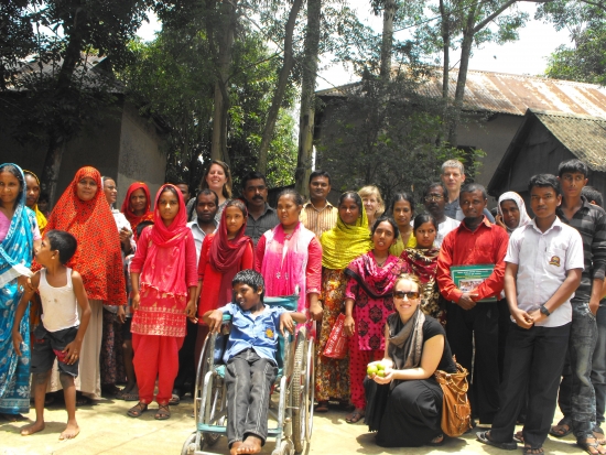 <p>Members of DRPI AWARE pose for a group photo with members from a local DPO</p>
