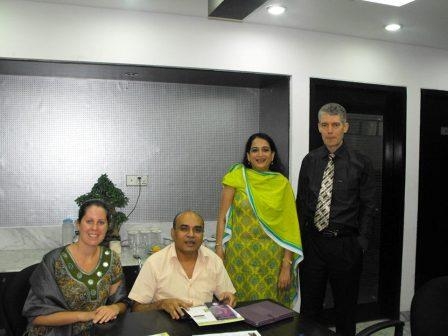 <p>Paula Hearn and Thomas Klassen of AWARE posing with Abdus Sattar Dulal of BPKS and Selima Ahmad of the Women&#39;s Chamber of Commerce and Industry.</p>
