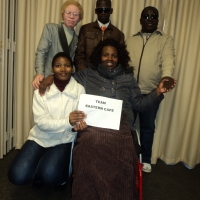 Group photo taken in the training room of the team from Eastern Cape, made of: Thozama Marasi, Bethulisile Zinyane, Pumla Dyodyo, Makhi Mfengu and Mnikelwa Nompilwane.