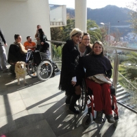 Rita Samson, Zada Lahovljak and Biljana Manevska gather outside for a picture on the outer deck.  