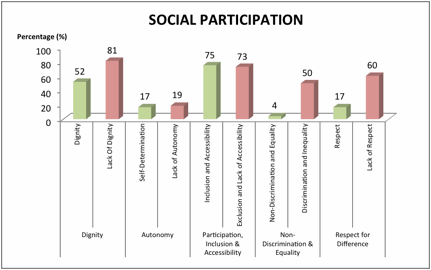 Figure 4 - Experiences reported in domain of Social Participation